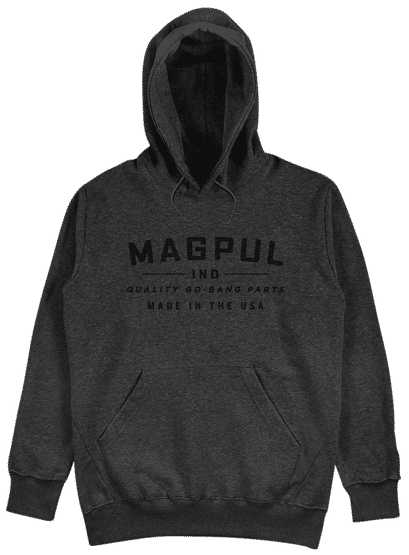 Comfortable and warm, this midweight hoodie from Magpul with the Woodland Camo logo is made with a cotton-polyester blend.